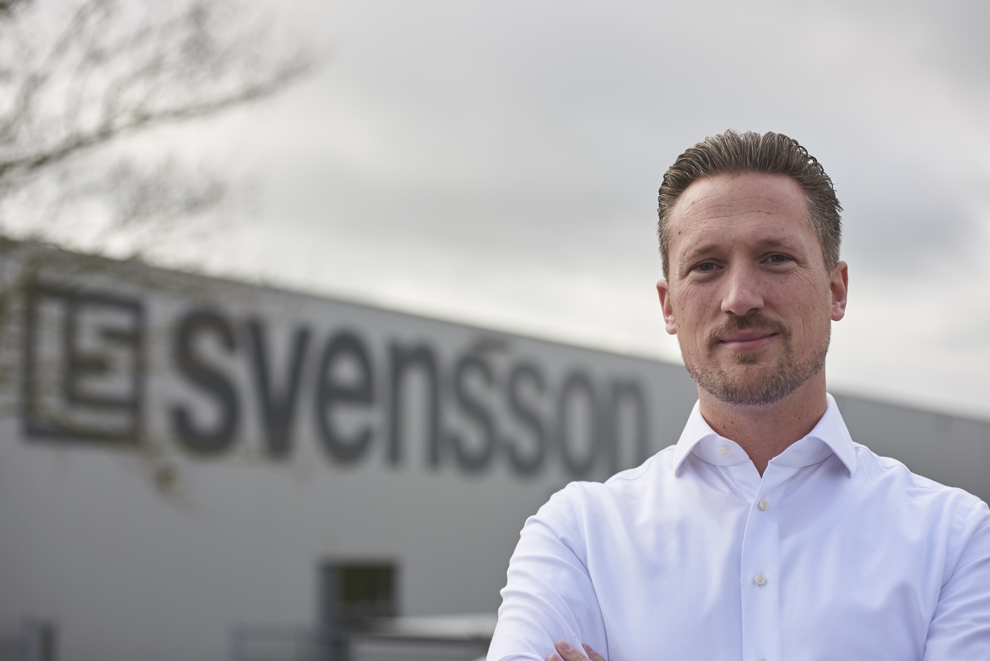 Wouter de Jong in front of Svensson office in the Netherlands