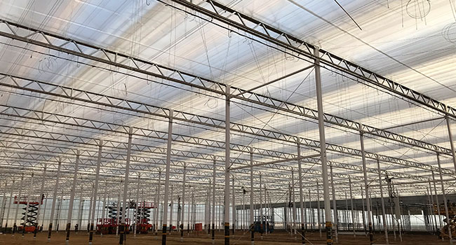 Inside of a newly build greenhouse in Miyun, Bejing