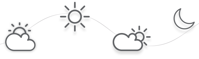 Symbols showing morning, lunchtime, afternoon, evening