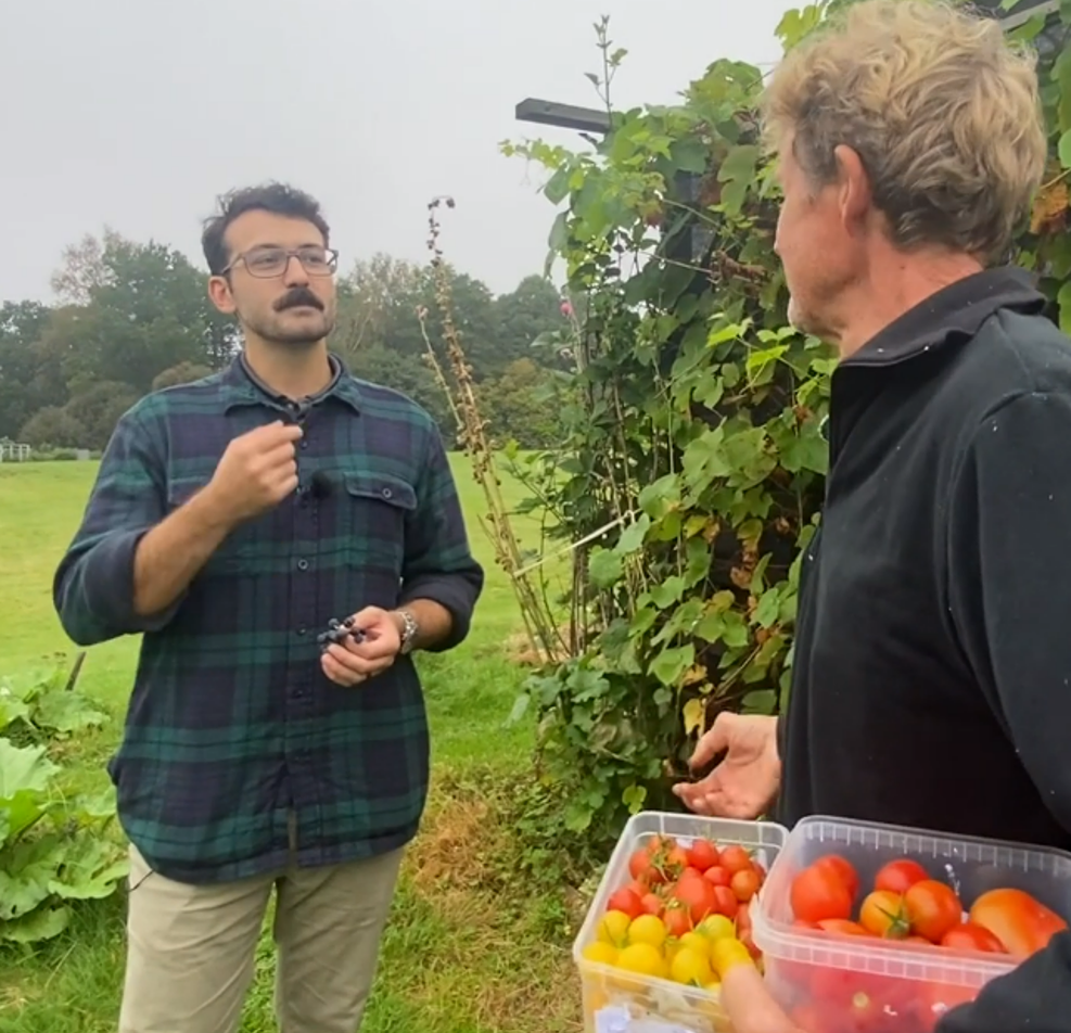 At the hotel in Sweden near the company office, Paul couldn't resist walking into the kitchen garden that provides fresh produce